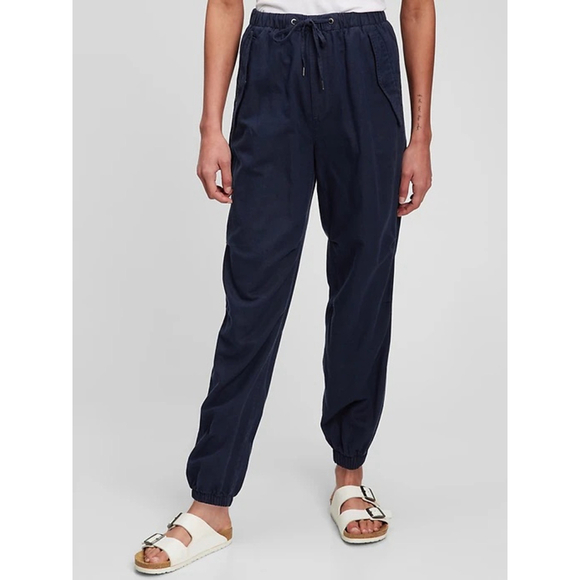 Gap Womens L Linen Blend Navy Jogger Pants Vacation Resort Casual Preppy Cruise - Picture 1 of 12